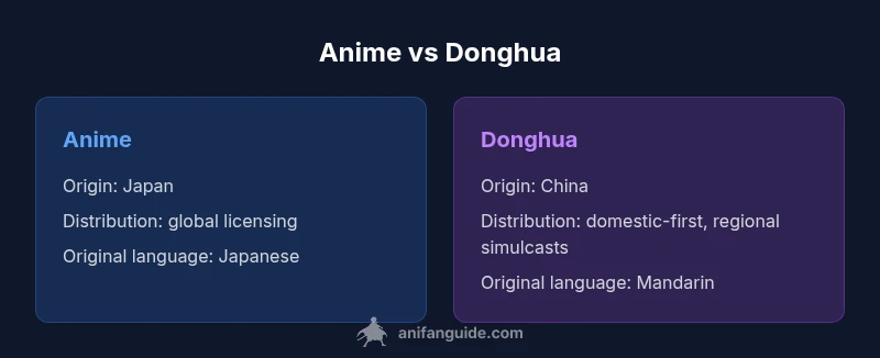 Comparison infographic of Anime vs Donghua